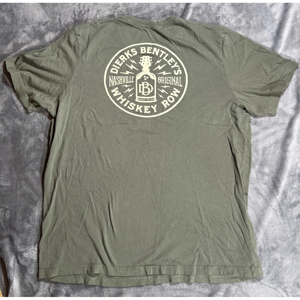 Dierks Bentley's Whiskey Row Shirt Mens Large Green Nashville Graphic Tee